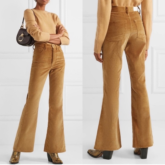 RE/DONE 70'S ULTRA HIGH RISE BELL BOTTOMS Corduroy Pants Camel